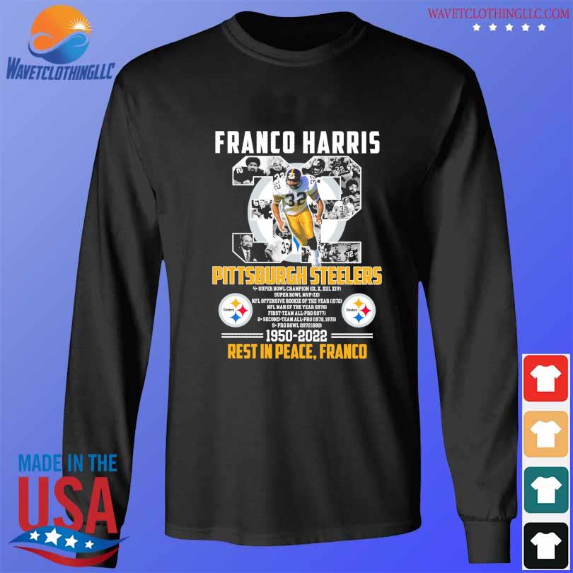 Funny Pittsburgh steelers franco harris 1950 2022 rest t in peace franco  shirt, hoodie, sweater, long sleeve and tank top