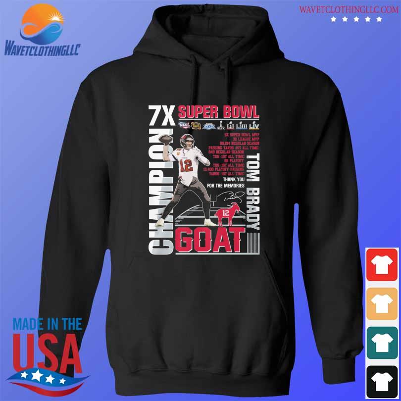 Tom Brady Goat 7x Super Bowl Champion Shirt, hoodie, sweater, long