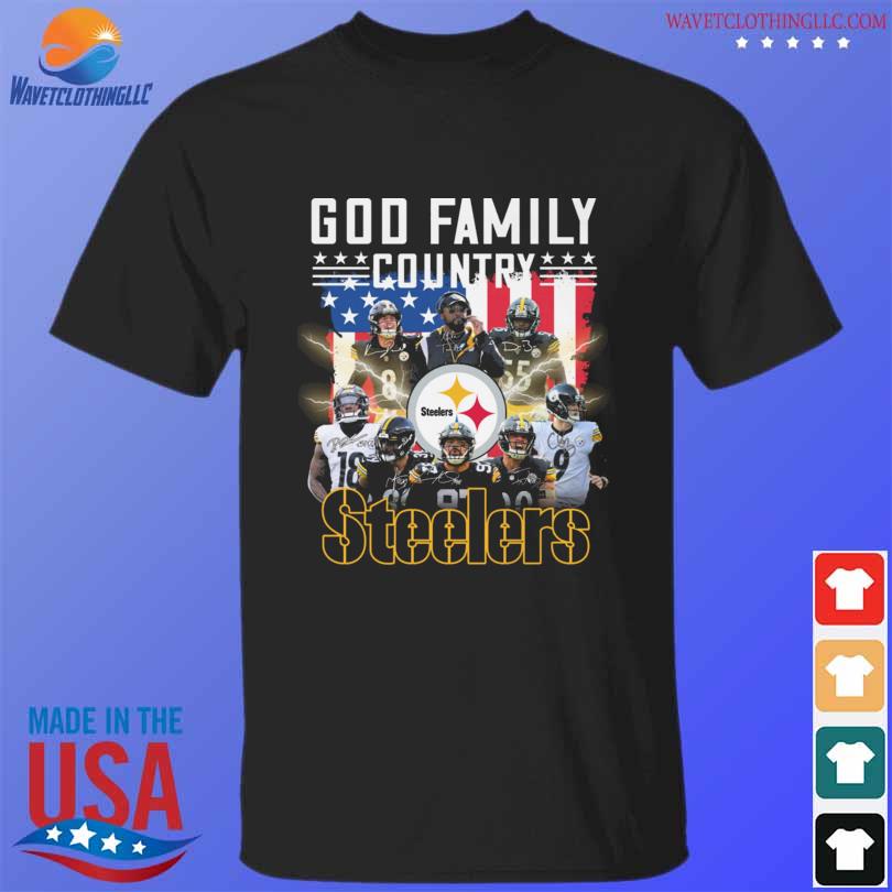 Official Pittsburgh Steelers On Nation under god signatures American flag  2021 tee shirt, hoodie, sweater, long sleeve and tank top