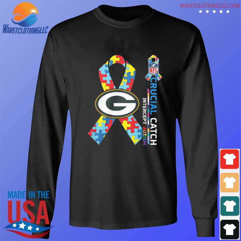 Green Bay Packers Crucial Catch Intercept Autism T-shirt - REVER LAVIE