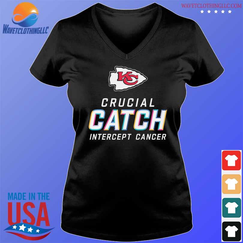 Funny Kansas city Chiefs crucial catch intercept cancer 2023 shirt, hoodie,  sweater, long sleeve and tank top