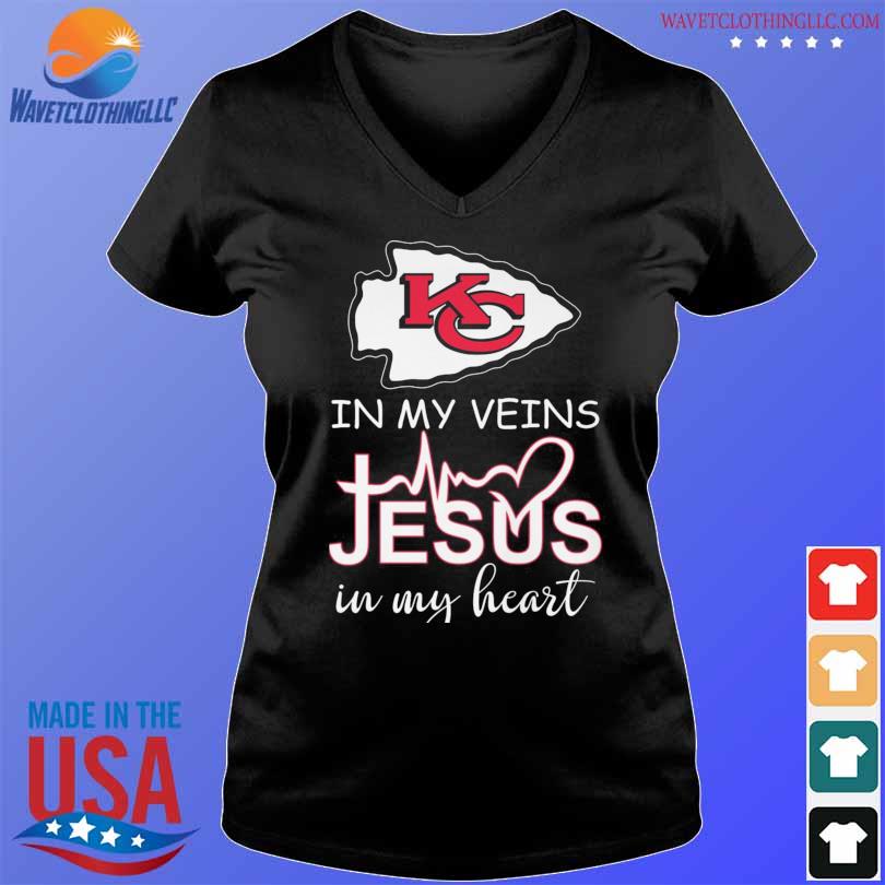 Kansas City Chiefs Logo 2023 In My Veins Jesus In My Heart shirt