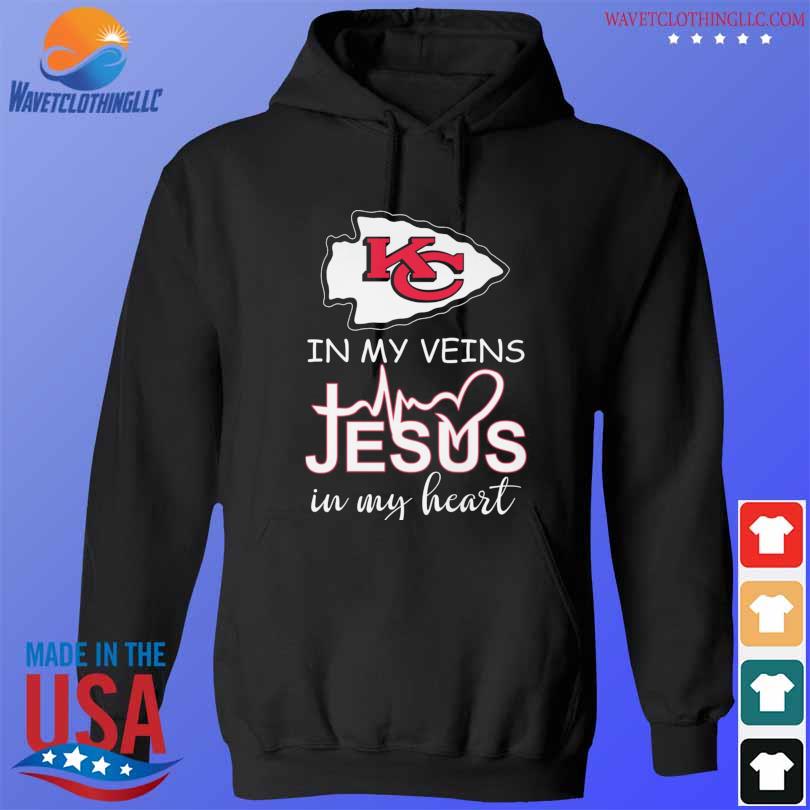 Kansas City Chiefs in my veins Jesus in my heart signatures shirt, hoodie,  sweater, long sleeve and tank top