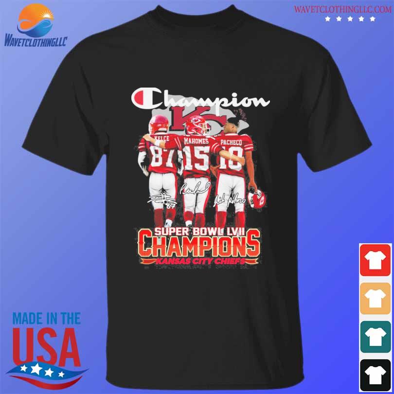 Kansas City Chiefs Shirt, Super Bowl Champions LVII signatures