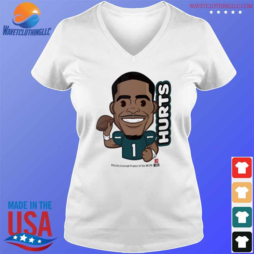 Jalen Hurts Philadelphia Eagles Cartoon Signature T-Shirt