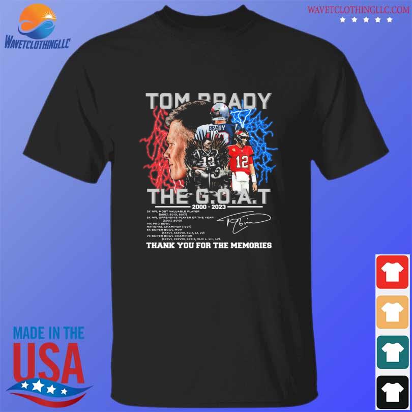 Tom Brady Goat Thank You For The Memories Signature T-Shirt