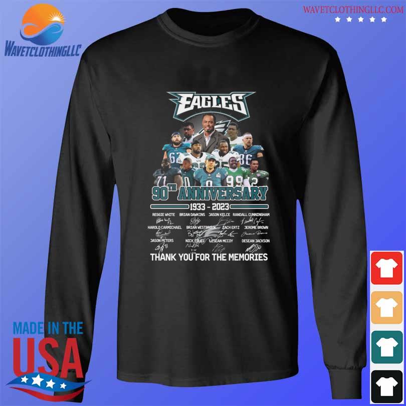 Philadelphia Eagles 90 years 1933-2023 thank you for the memories  signatures shirt, hoodie, sweater, long sleeve and tank top