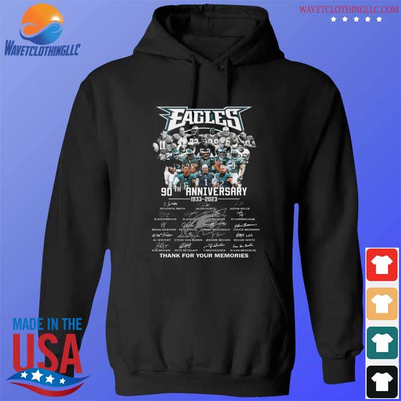 Official Philadelphia Eagles 90th Anniversary 1933-2023 Thank You For The  Memories Signatures shirt,Sweater, Hoodie, And Long Sleeved, Ladies, Tank  Top