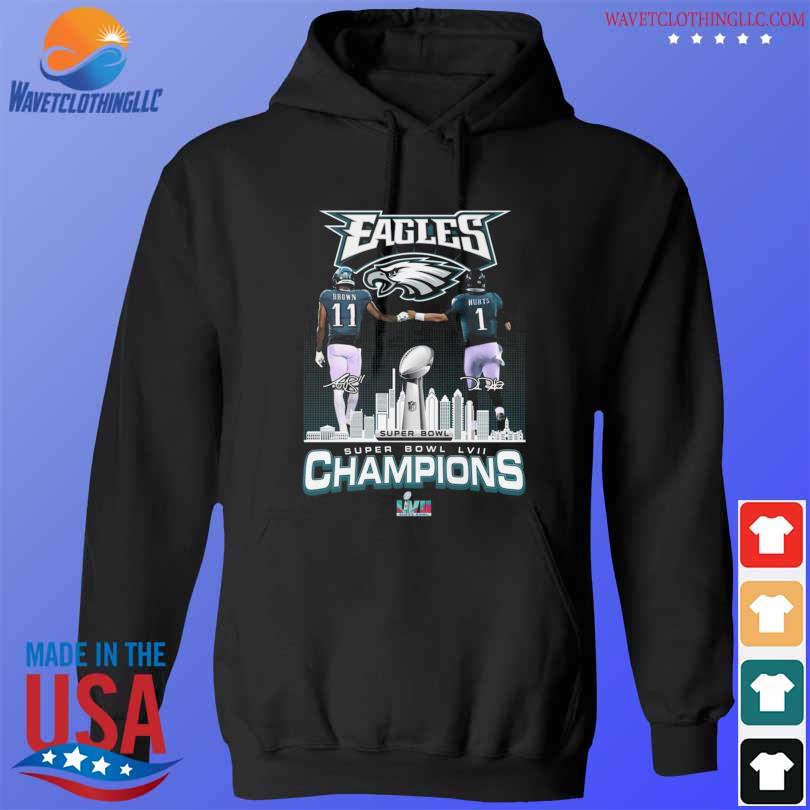 Philadelphia Eagles Brown vs Hurts Super Bowl LVI Champions signatures shirt,  hoodie, sweater, long sleeve and tank top