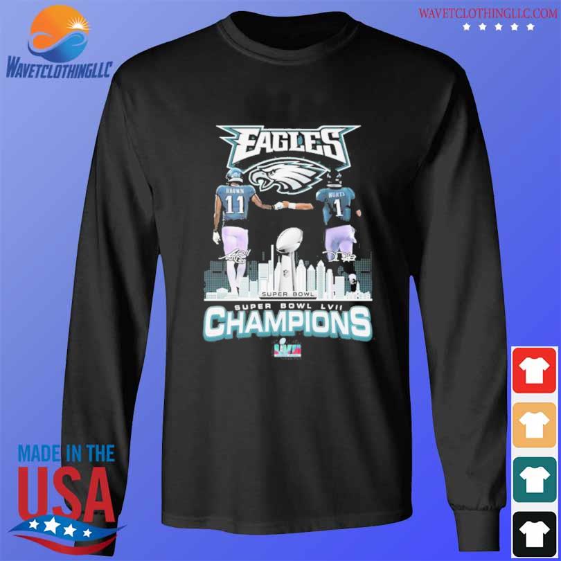 Philadelphia eagles super bowl champions brown and hurt signatures 2023  shirt, hoodie, sweater, long sleeve and tank top