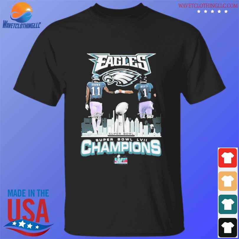 Philadelphia eagles super bowl champions brown and hurt signatures 2023  shirt, hoodie, sweater, long sleeve and tank top