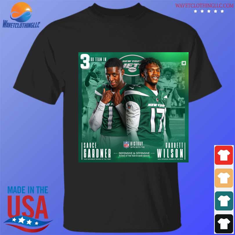 Sauce gardner and garrett wilson of new york jets is 2022 nfl rookies of  the year shirt, hoodie, sweater, long sleeve and tank top