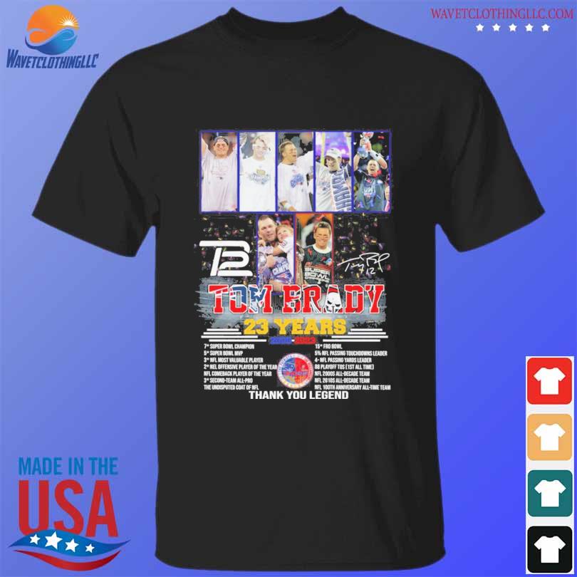 Official thank You Legend Tom Brady 23 Years 2000-2023 Signature T