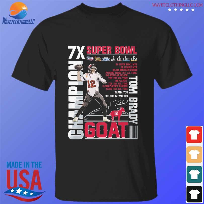 SocialLook Tom Brady Shirt - The Goat - Super Bowl 2021 - Super Bowl Party Shirt - Tampa Bay Buccaneers - Bucs Tom Brady Greatest of All Time Football