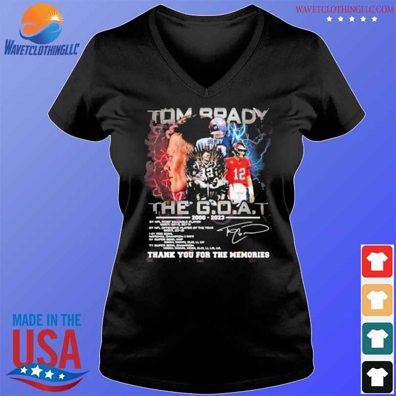 Tom Brady G.O.A.T 2000-2023 Thank You For The Memories Signature shirt,  hoodie, sweater, long sleeve and tank top