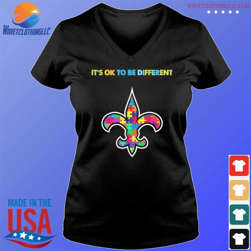 New Orleans Saints Autism It's Ok To Be Different Breast Cancer Shirt,  hoodie, sweater, long sleeve and tank top