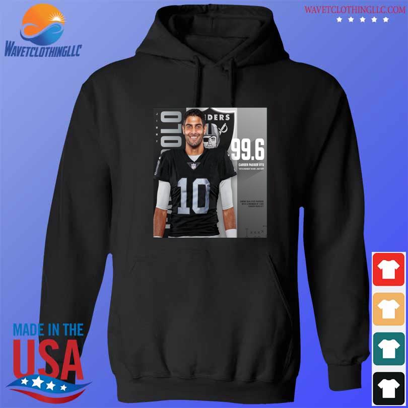 Jimmy garoppolo passer rtg 6th highest in nfl history with las vegas  raiders shirt, hoodie, sweater, long sleeve and tank top