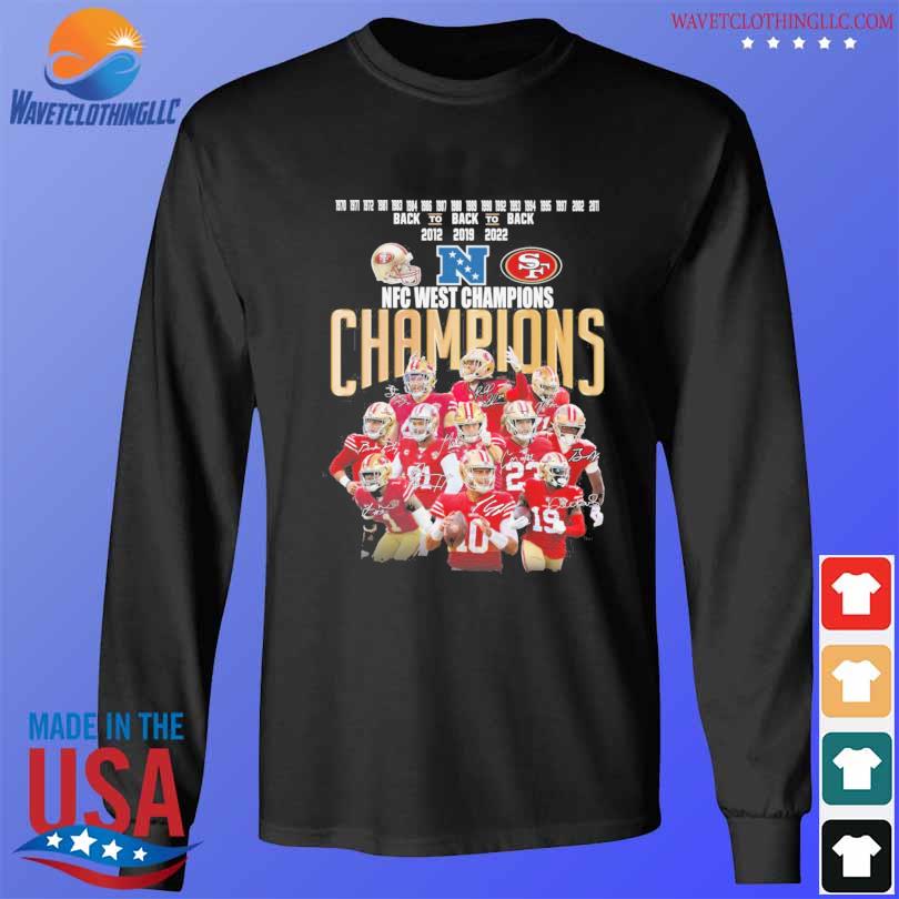 San Francisco 49ers Back To Back 2012 2019 2022 NFC West Champions  Signatures Shirt, hoodie, sweater, long sleeve and tank top