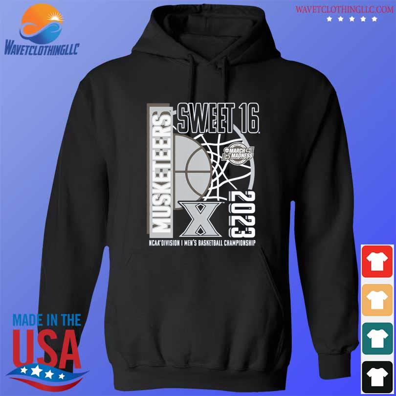 Xavier musketeers 2023 ncaa men's basketball tournament march madness sweet 16 t-shir s hoodie den