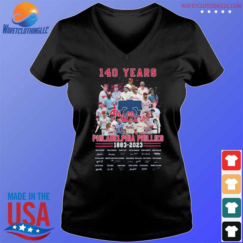 140 Years Of Philadelphia Phillies Baseball Team 1883-2023 Signatures Shirt