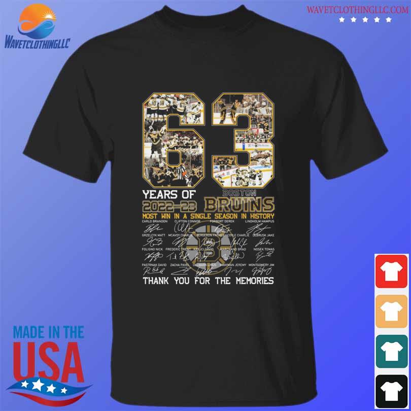 Boston Bruins 2022 2023 Most Wins In A Single Season In History Trending T- Shirt For Men And Women