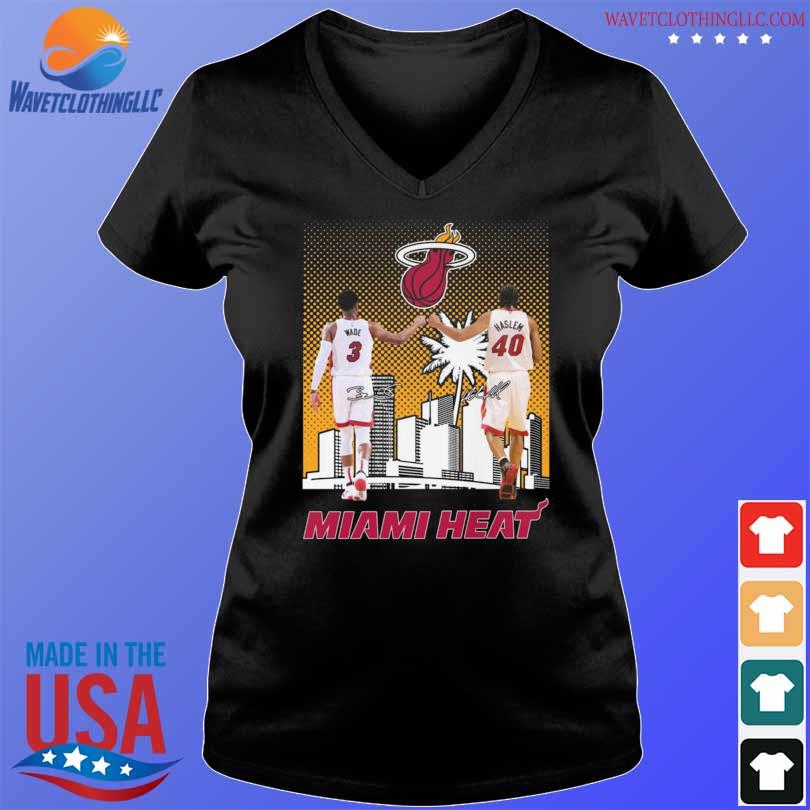 Dwyane Wade and Udonis Haslem Miami Heat city skyline signatures shirt,  hoodie, sweater, long sleeve and tank top