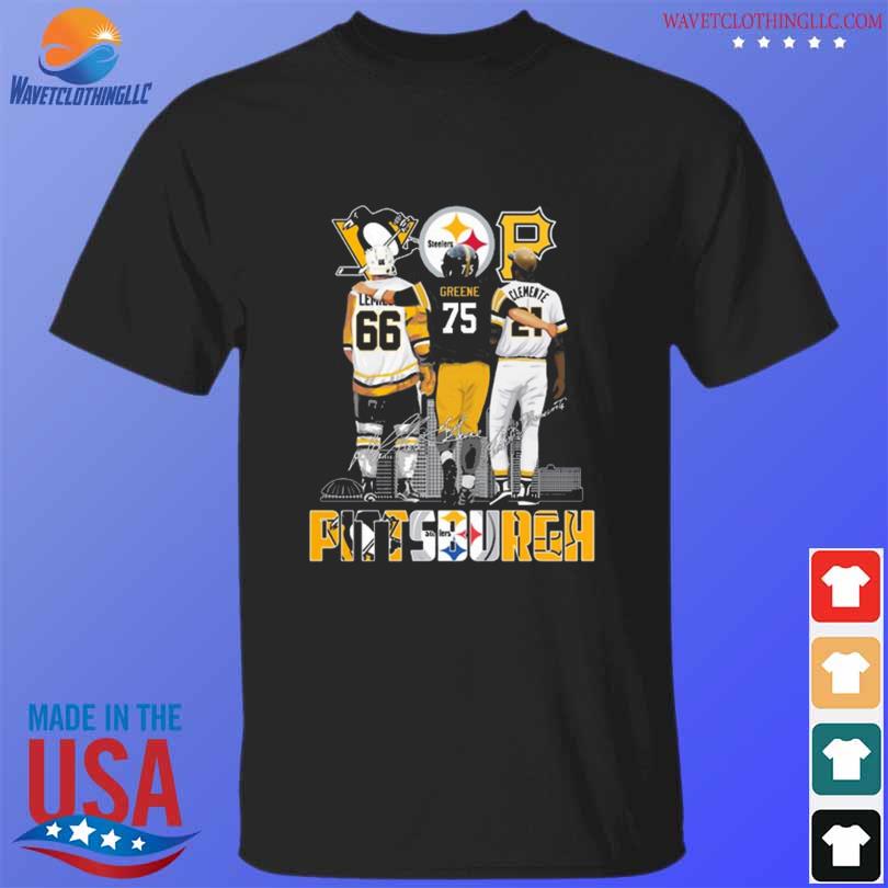 Taiko mave spænding Produktion Funny pittsburgh Steelers Pittsburgh Penguins Pittsburgh Pirates Greene  Clemente signatures shirt, hoodie, sweater, long sleeve and tank top