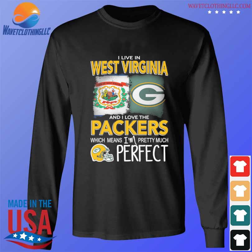 I may live in West Virginia but Green Bay Packers lives in me shirt, hoodie,  sweater, long sleeve and tank top