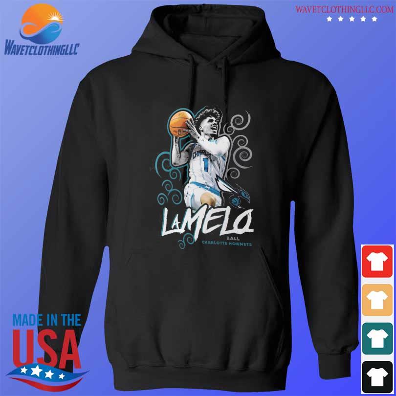 Lamelo ball charlotte hornets player name & number competitor s hoodie den