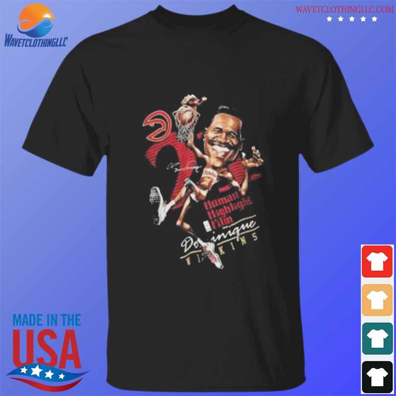 Official Dominique wilkins atlanta hawks hardwood classics caricature  T-shirt, hoodie, tank top, sweater and long sleeve t-shirt