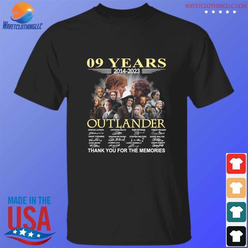09 Years 2014 2023 Outlander thank You for the memories signatures shirt