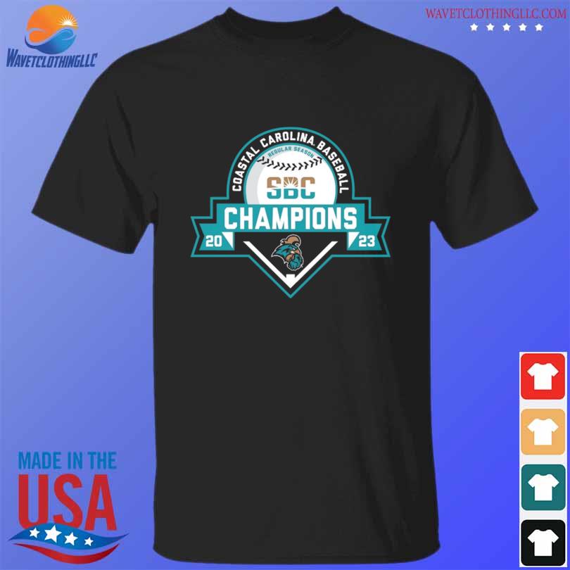 Coastal Carolina Chanticleers Blue 84 2023 Sun Belt Baseball Regular Season Champions T-Shirt