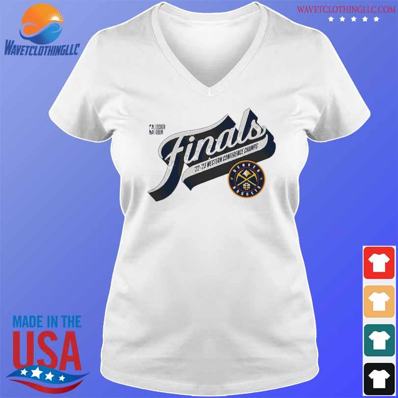 Denver nuggets youth 2023 western conference champions locker room shirt