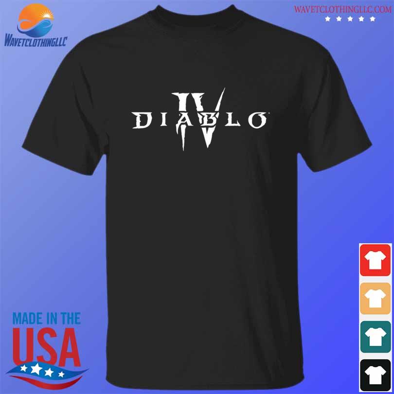 Diablo iv white core logo black 2023 shirt