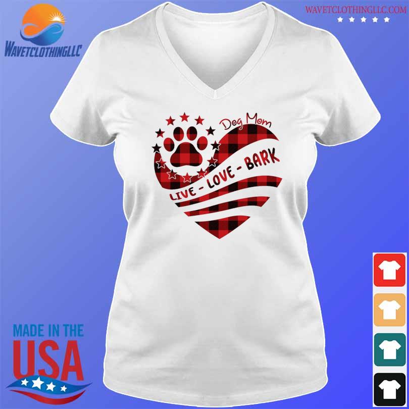 Dog mom live love bark heart shirt