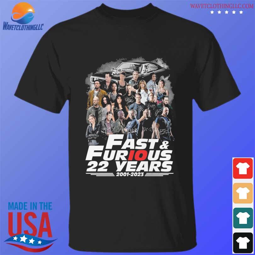 Fast & Furious 22 years 2001 2023 signatures shirt