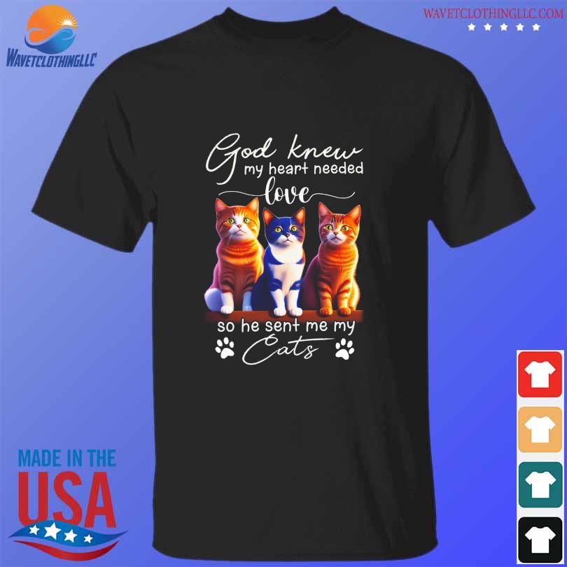God knew my heart needed love so he sent my cats shirt