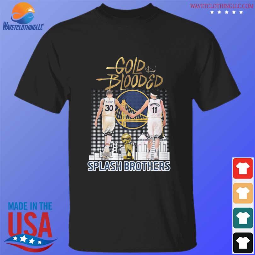 Gold blooded splash brothers curry and thompson golden state warriors signatures shirt