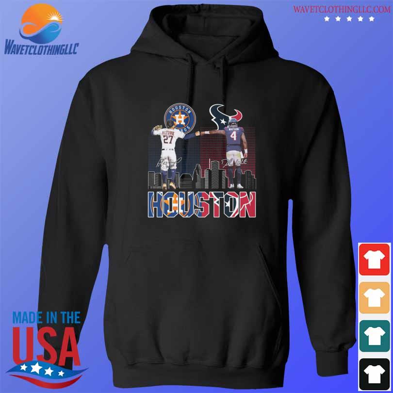 Houston Astros José Altuve and Houston Texans Deshaun Watson skyline  signatures shirt, hoodie, sweater, long sleeve and tank top