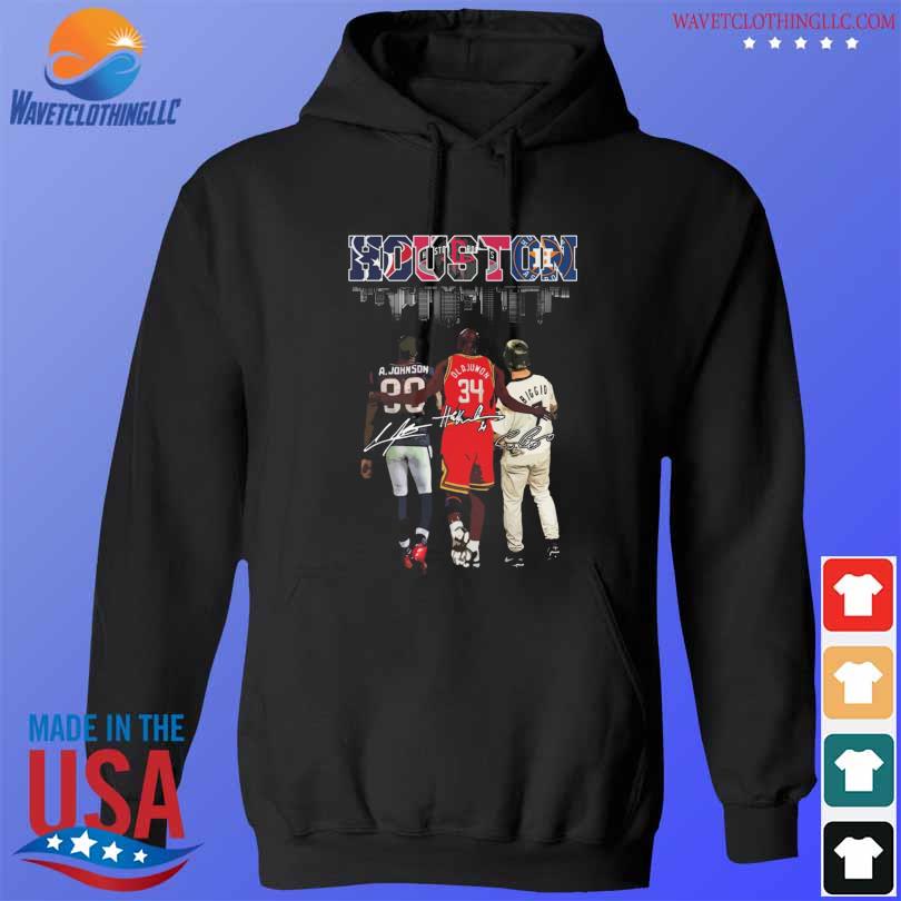 Houston Sport team Andre Johnson Hakeem Olajuwon and Craig Biggio Houston  city signatures shirt, hoodie, sweater, long sleeve and tank top