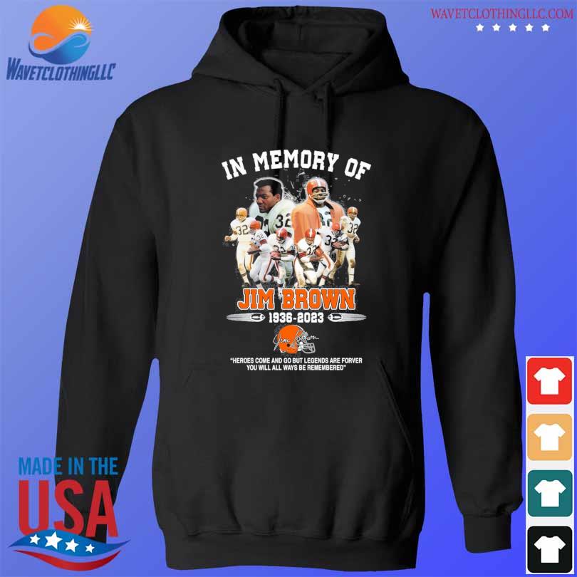 In memory of 1936 – 2023 jim brown thank you for the memories shirt,  hoodie, sweater, long sleeve and tank top