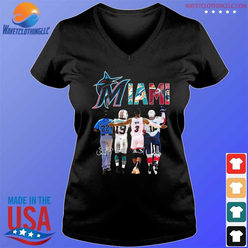 Official miami Sports Teams Signed Miami Marlins Miami Dolphins Miami Heat  Shirt, hoodie, longsleeve, sweatshirt, v-neck tee