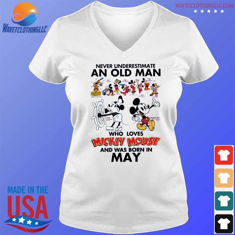Never Underestimate an old Man who loves Mickey Mouse and was born on May 2023 shirt