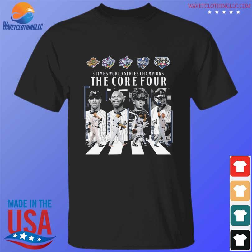 New york yankees 5 time world series champions the core four signatures shirt