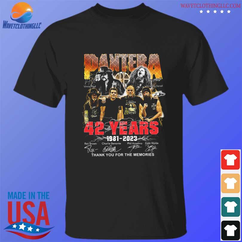 Pantera 42 years 1981 2023 thank you for the memories signatures shirt