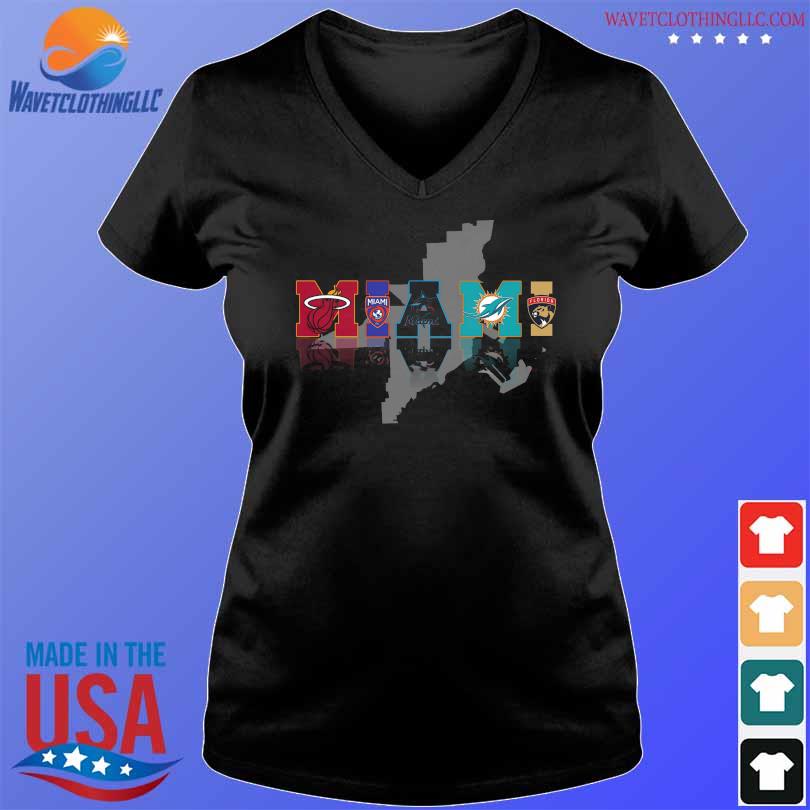 Logo MiamI dolphins marlins miamI heat champions 2023 shirt, hoodie,  sweater, long sleeve and tank top