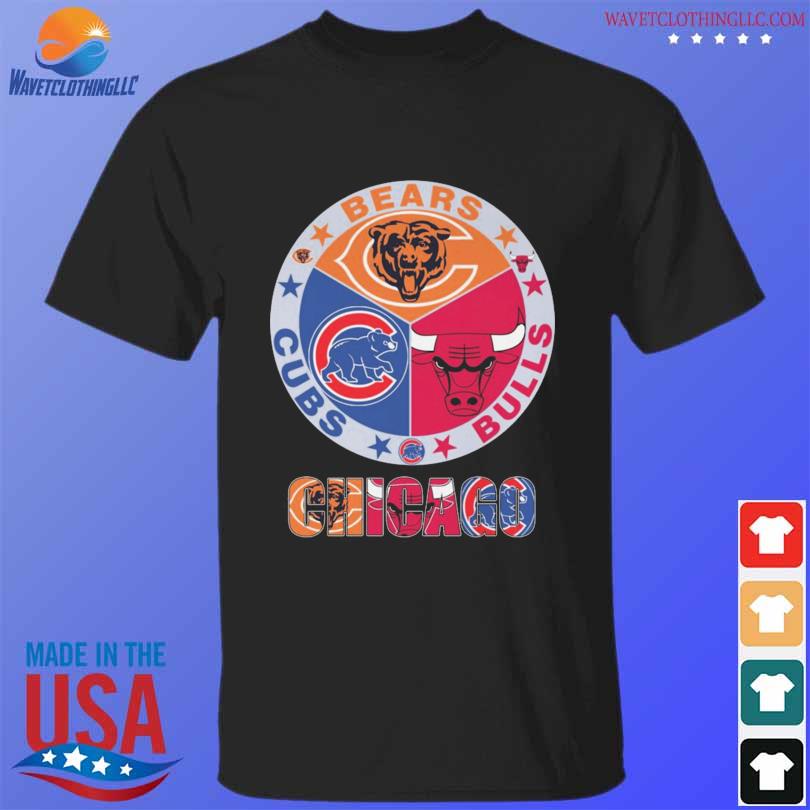 Official chicago bulls chicago bears and Chicago Cubs logo teams