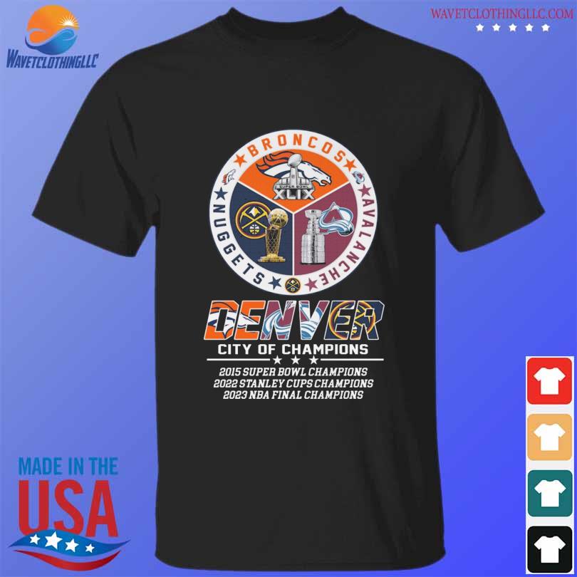 Denver broncos Colorado avalanche denver nuggets championship logo 2023 T- shirts, hoodie, sweater, long sleeve and tank top