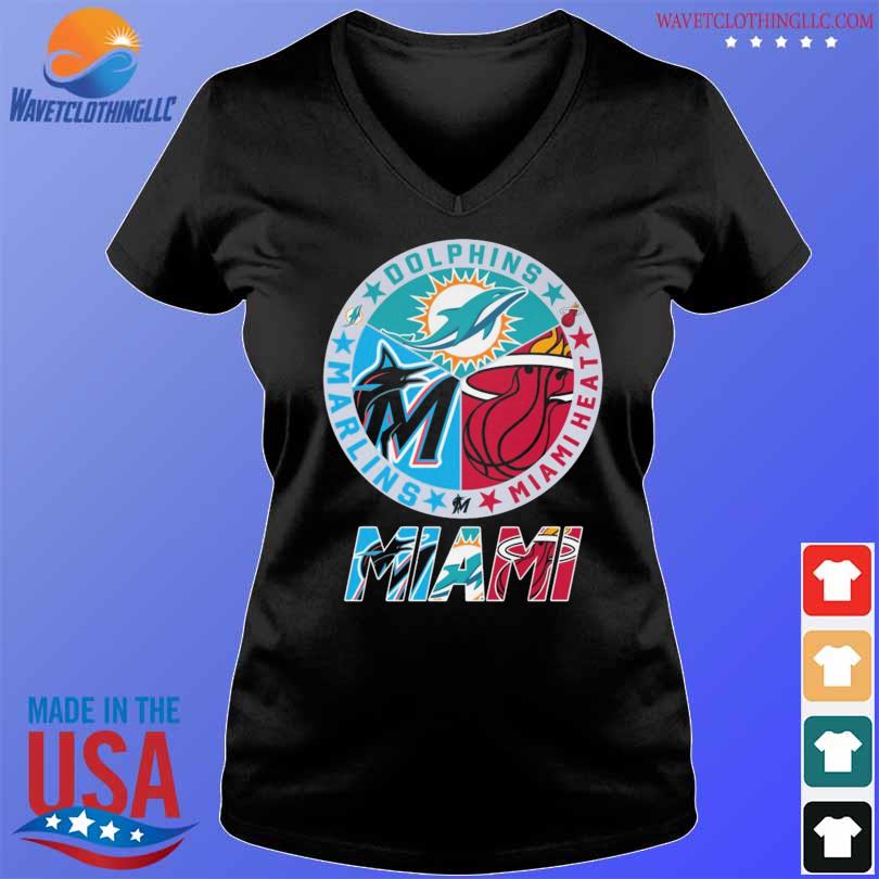 Logo MiamI dolphins marlins miamI heat champions 2023 shirt