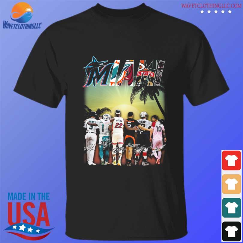 Design miami Sports Teams Signed Miami Marlins Miami Dolphins Miami Heat  2023 Shirt, hoodie, sweater, long sleeve and tank top